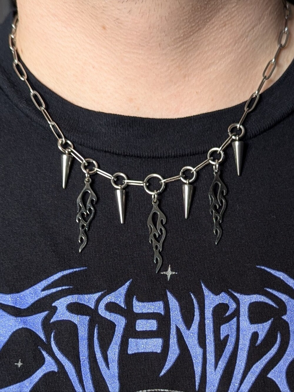 Stainless steel Flame Necklace